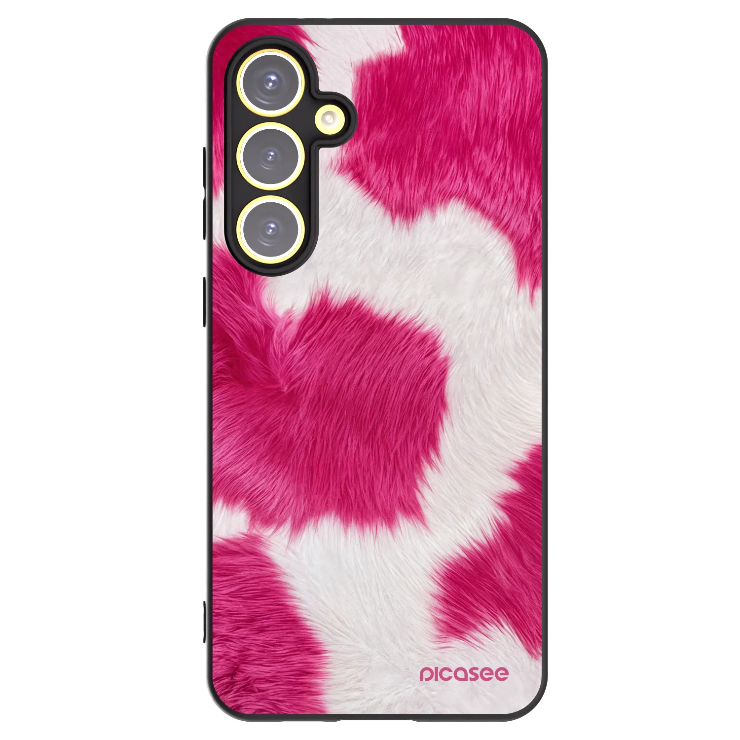 Picasee silikonowe czarne etui na Samsung Galaxy S24 FE S721B - Pink Moo