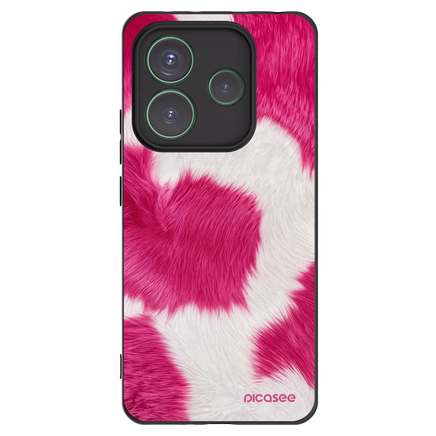 Picasee silikonowe czarne etui na Xiaomi Redmi Note 14 5G - Pink Moo