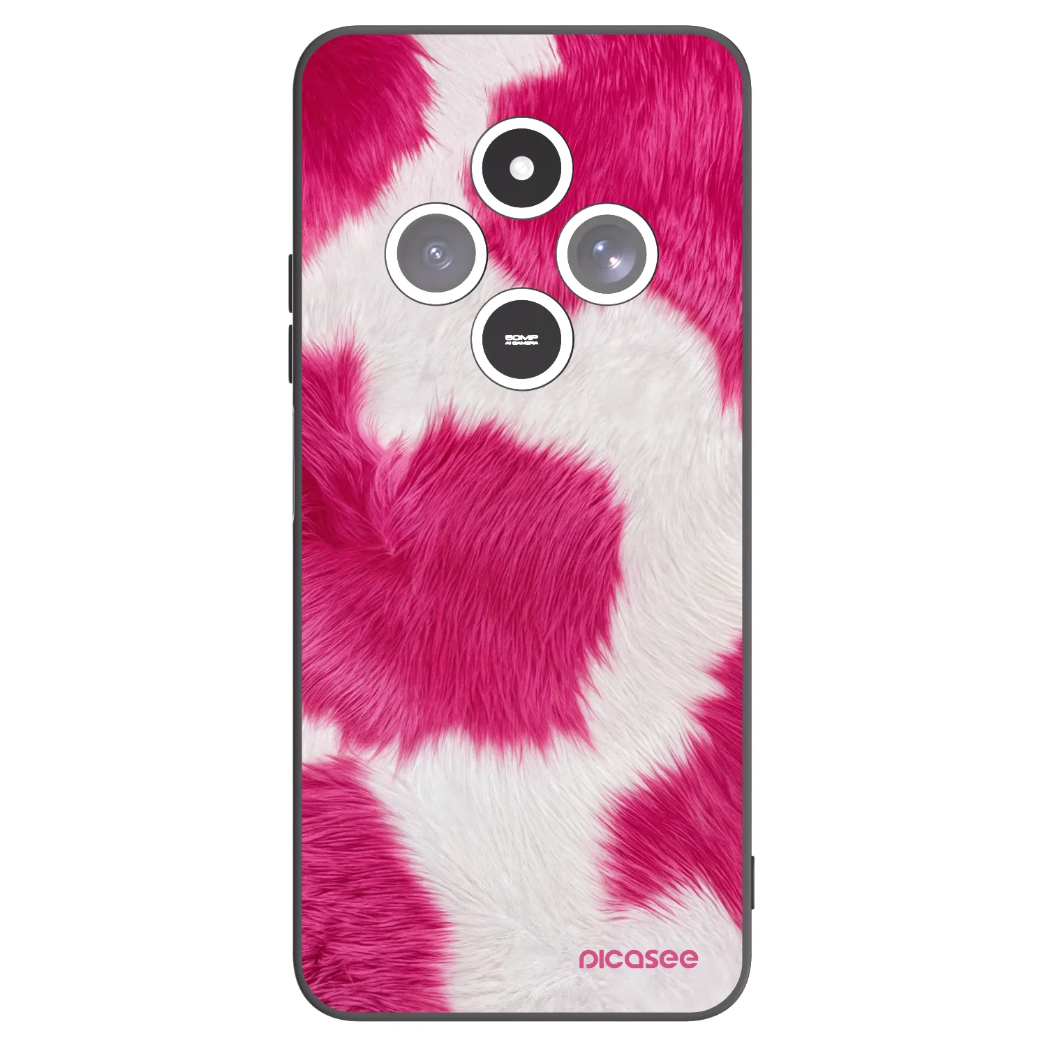 Picasee silikonowe czarne etui na Xiaomi Redmi 14C - Pink Moo