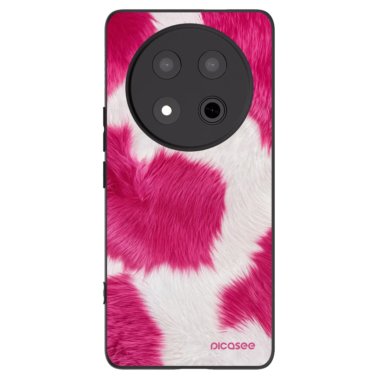 Picasee silikonowe czarne etui na Honor Magic7 Lite 5G - Pink Moo