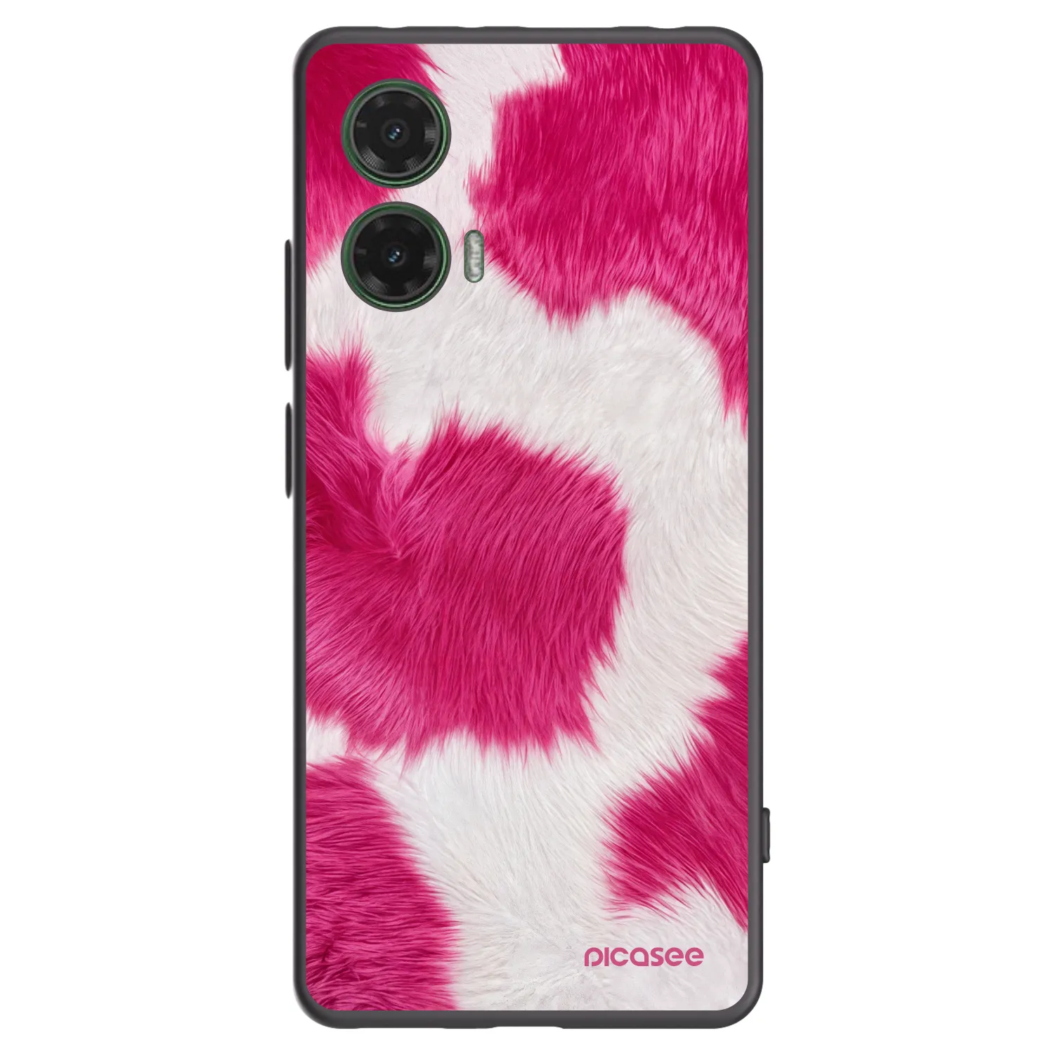 Picasee silikonowe czarne etui na Motorola Moto G35 5G - Pink Moo