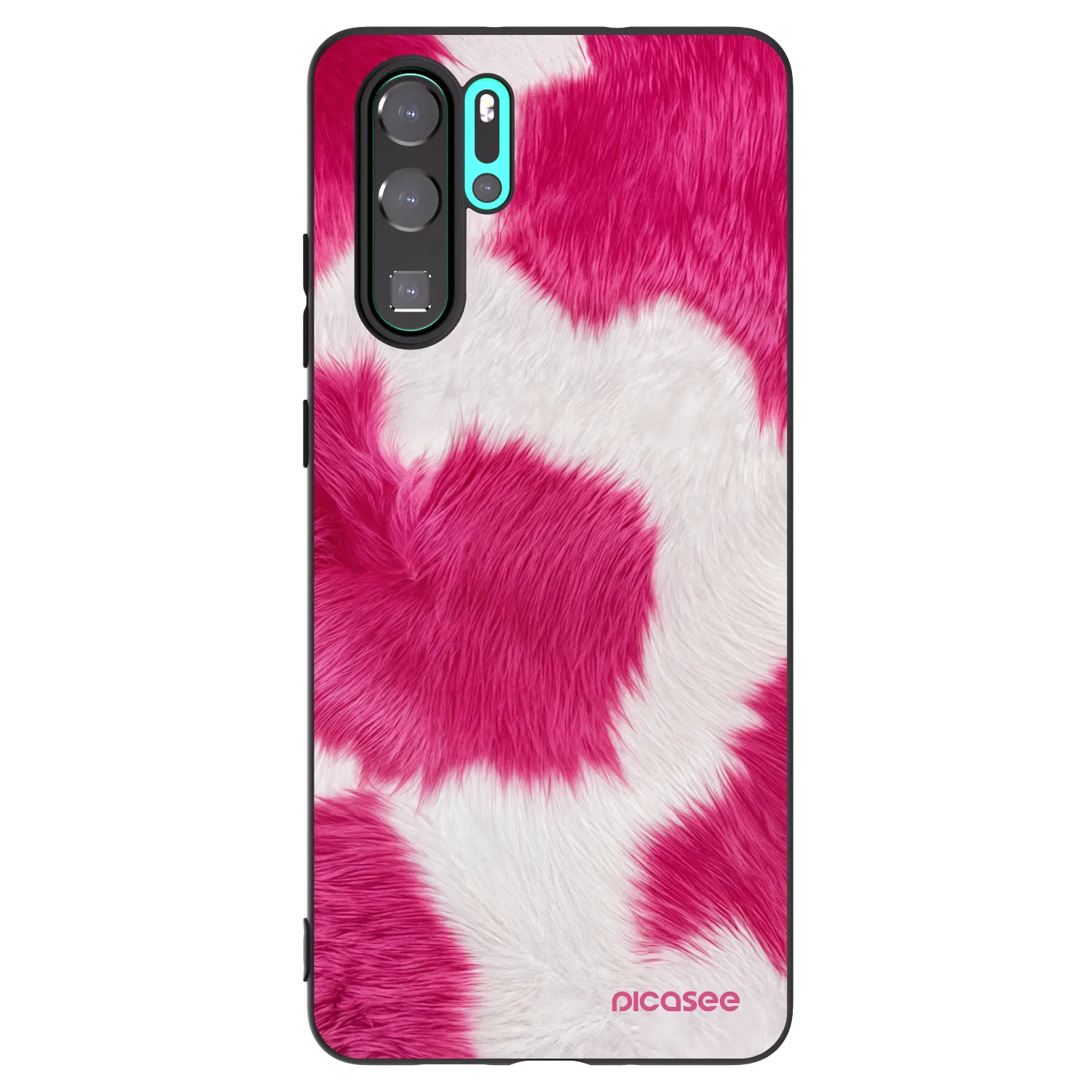 Picasee silikonowe czarne etui na Huawei P30 Pro - Pink Moo