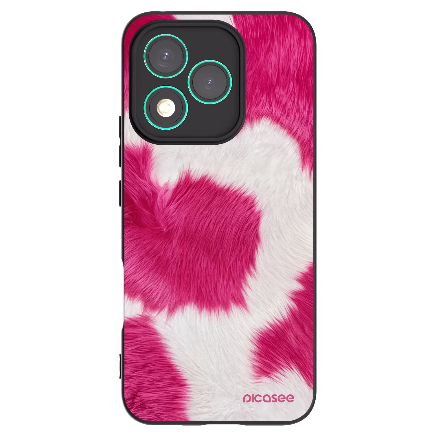 Picasee silikonowe czarne etui na Honor 400 Lite 5G - Pink Moo