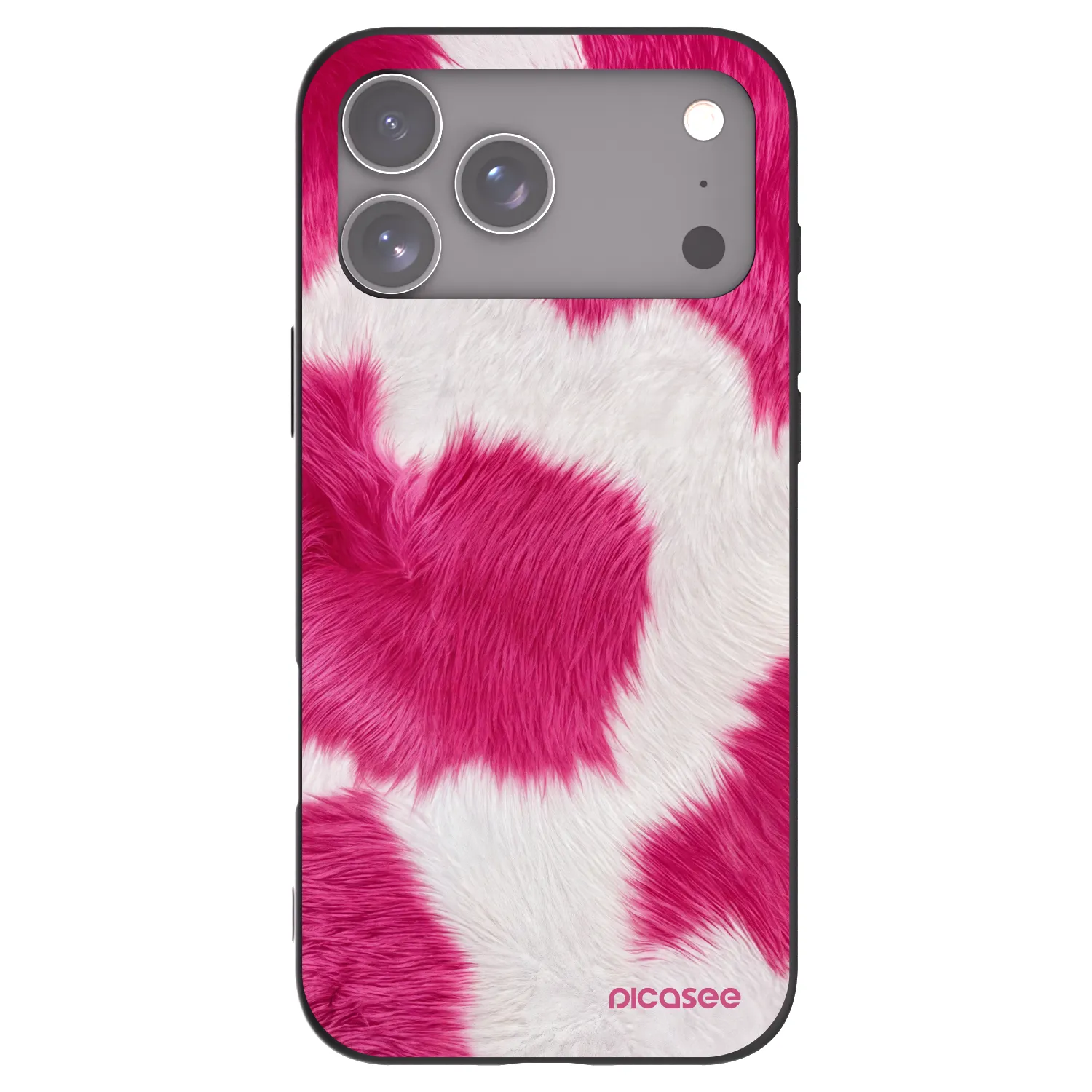 Picasee silikonowe czarne etui na Apple iPhone 17 Pro Max - Pink Moo