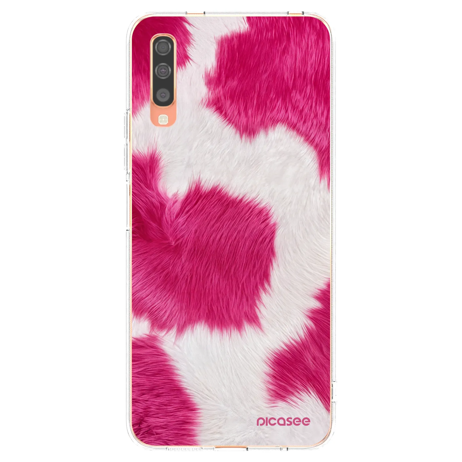 Picasee silikonowe przeźroczyste etui na Samsung Galaxy A70 A705F - Pink Moo