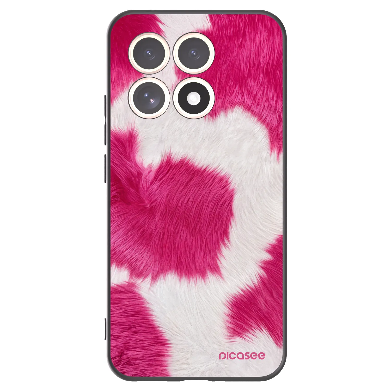 Picasee silikonowe czarne etui na Xiaomi 15T - Pink Moo