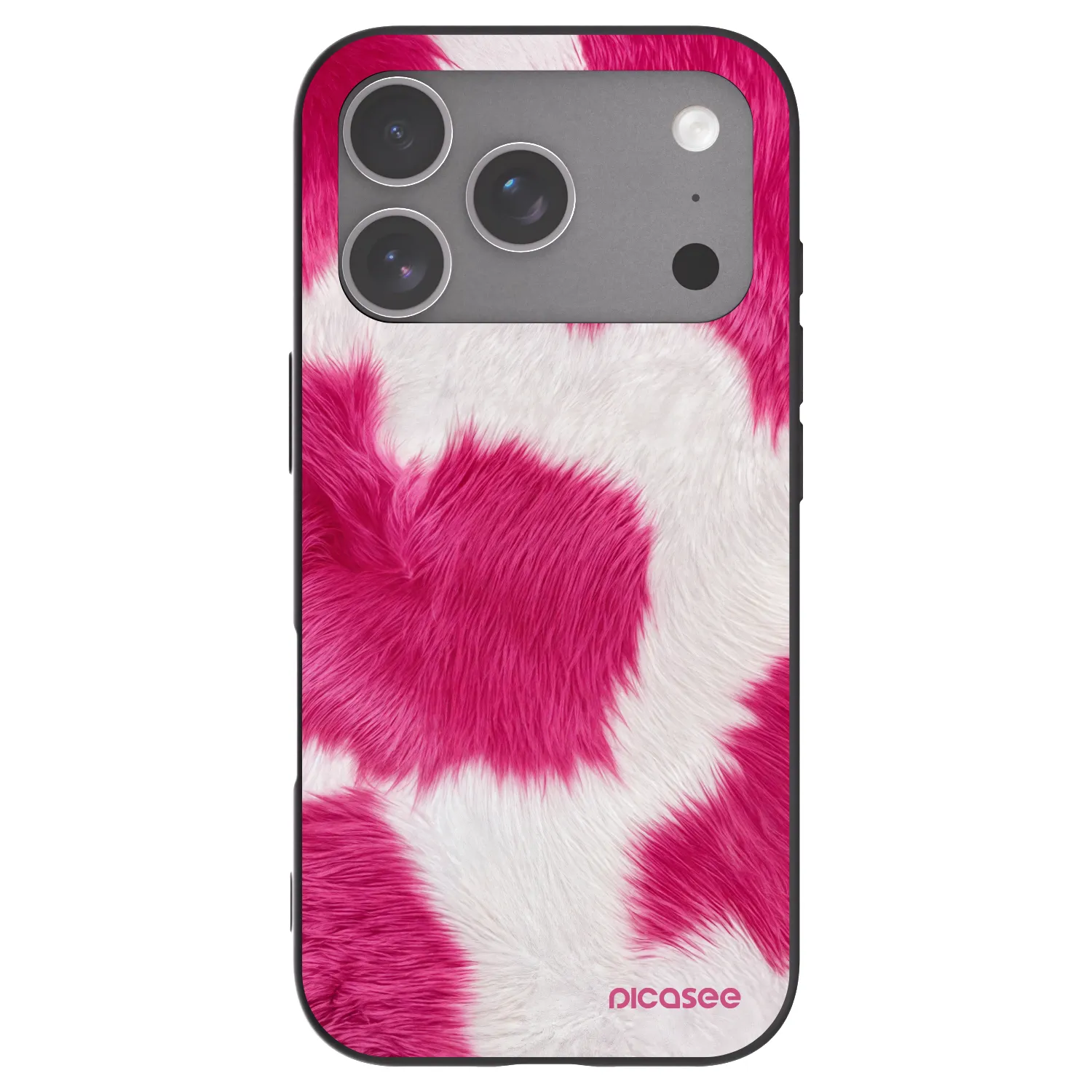 Picasee silikonowe czarne etui na Apple iPhone 18 Pro - Pink Moo