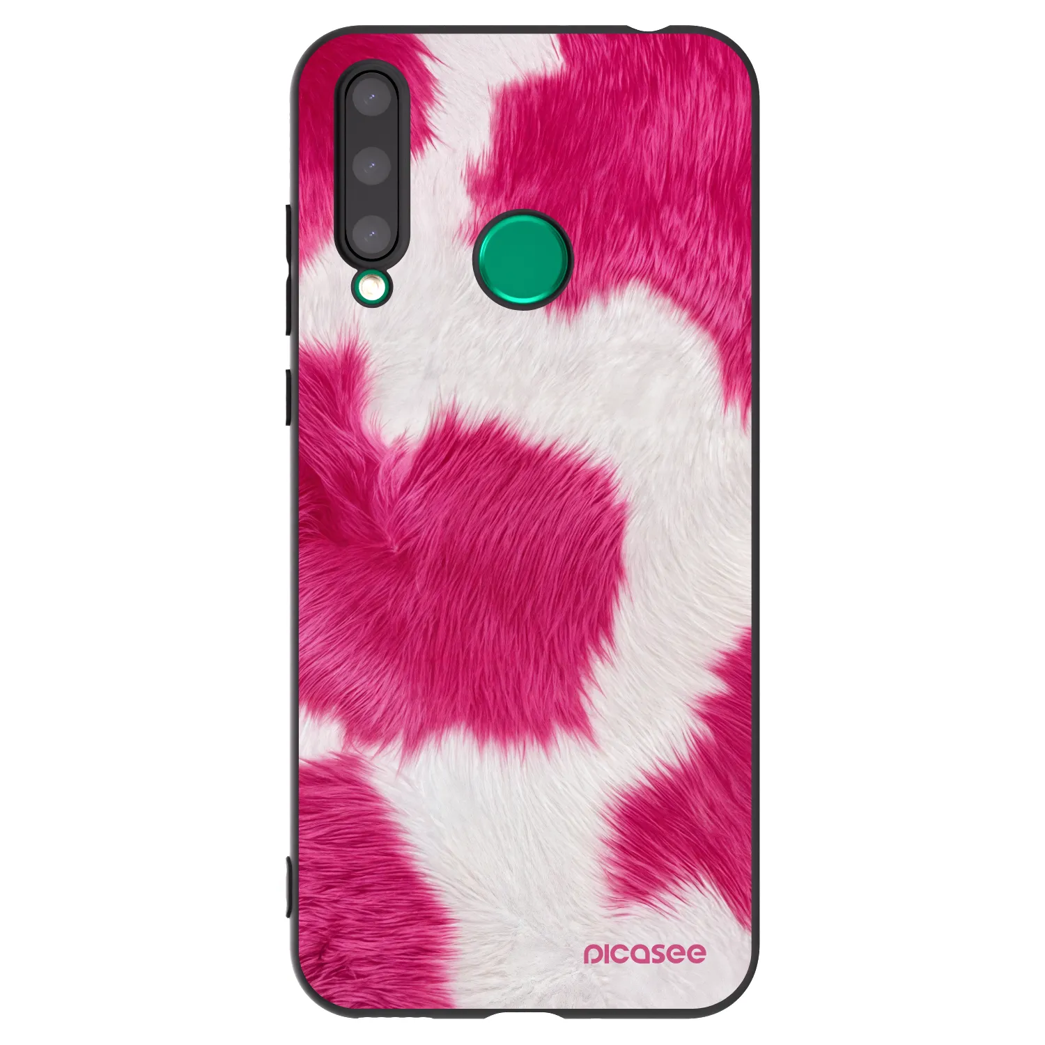 Picasee silikonowe czarne etui na Honor 20 Lite - Pink Moo