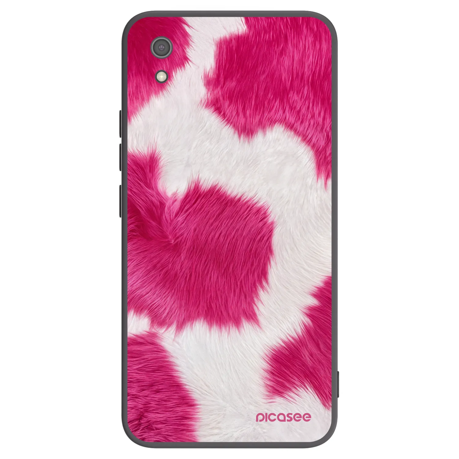 Picasee silikonowe czarne etui na Xiaomi Redmi 7A - Pink Moo