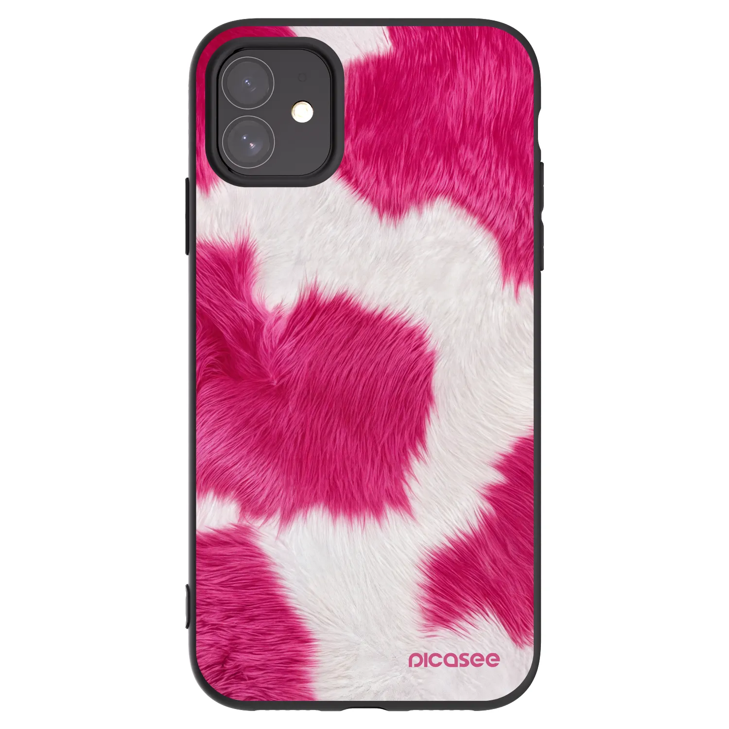 Picasee silikonowe czarne etui na Apple iPhone 11 - Pink Moo