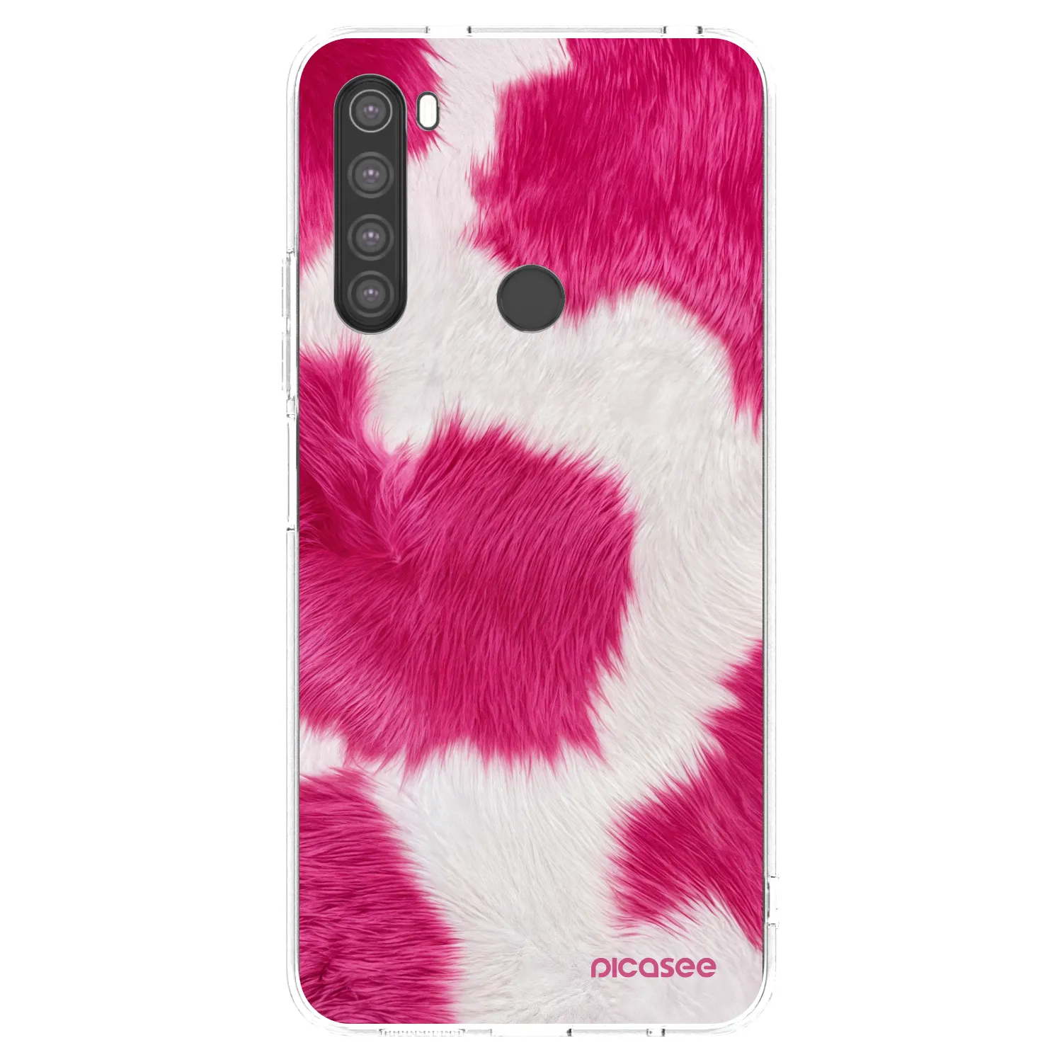 Picasee silikonowe przeźroczyste etui na Xiaomi Redmi Note 8 - Pink Moo