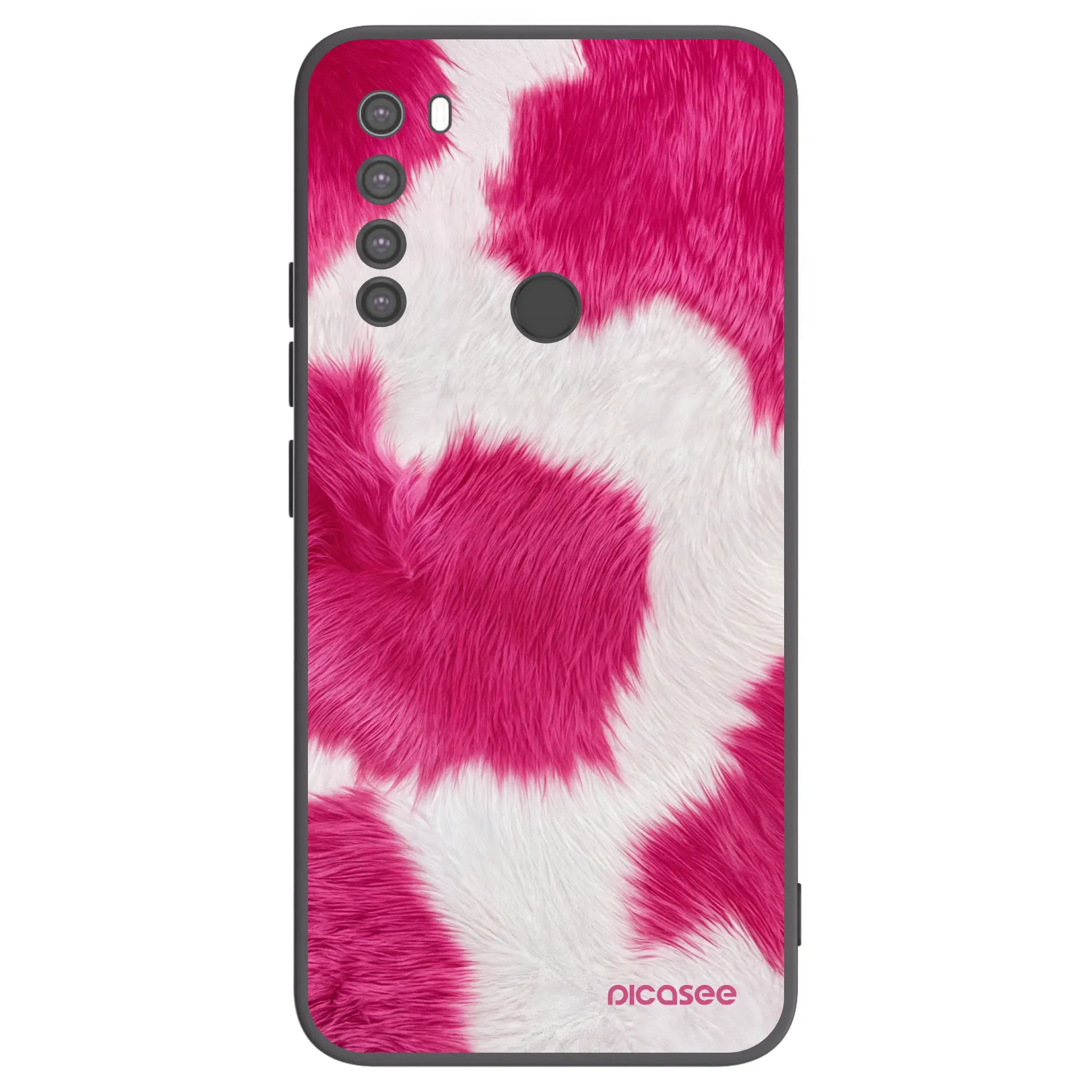 Picasee silikonowe czarne etui na Xiaomi Redmi Note 8 - Pink Moo