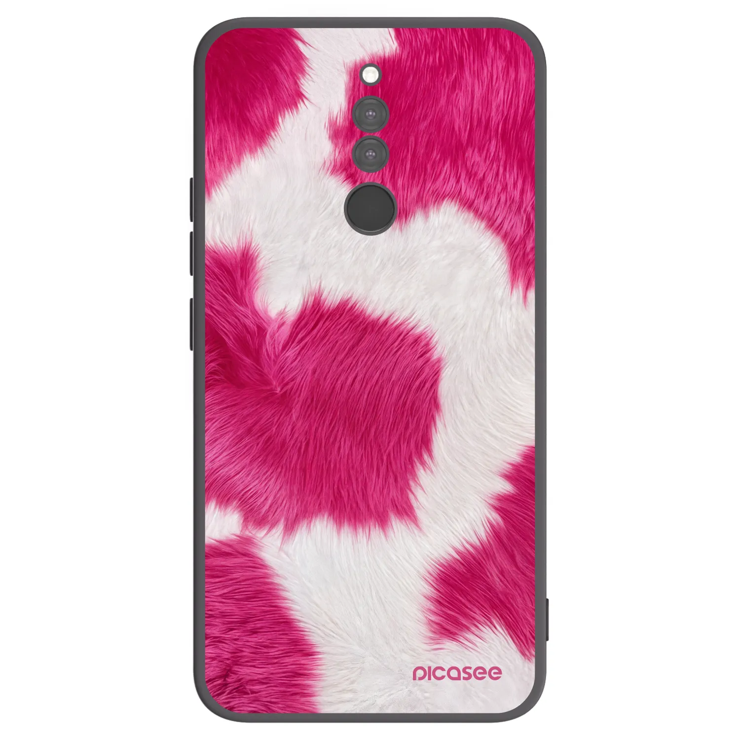 Picasee silikonowe czarne etui na Xiaomi Redmi 8 - Pink Moo