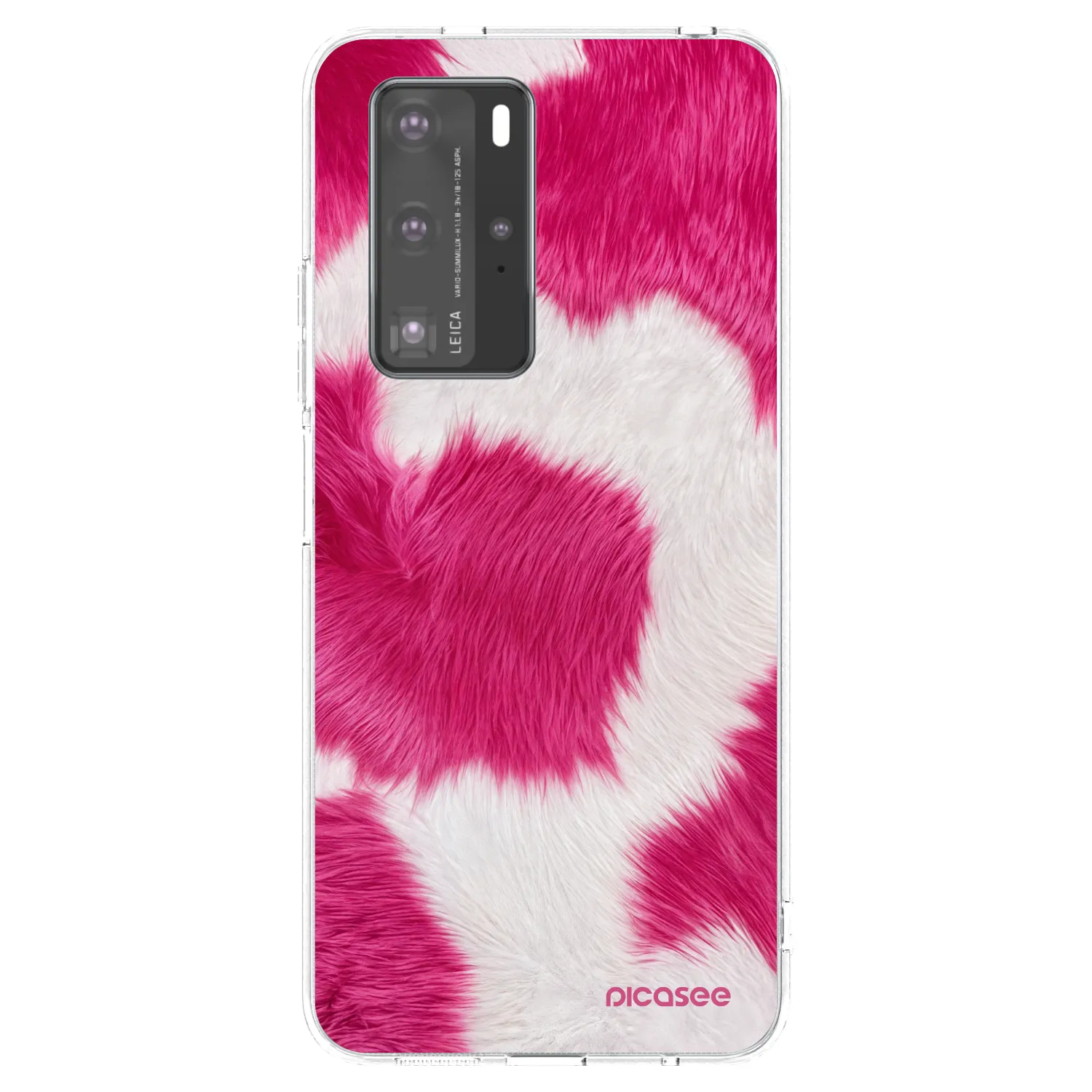 Picasee silikonowe przeźroczyste etui na Huawei P40 Pro - Pink Moo