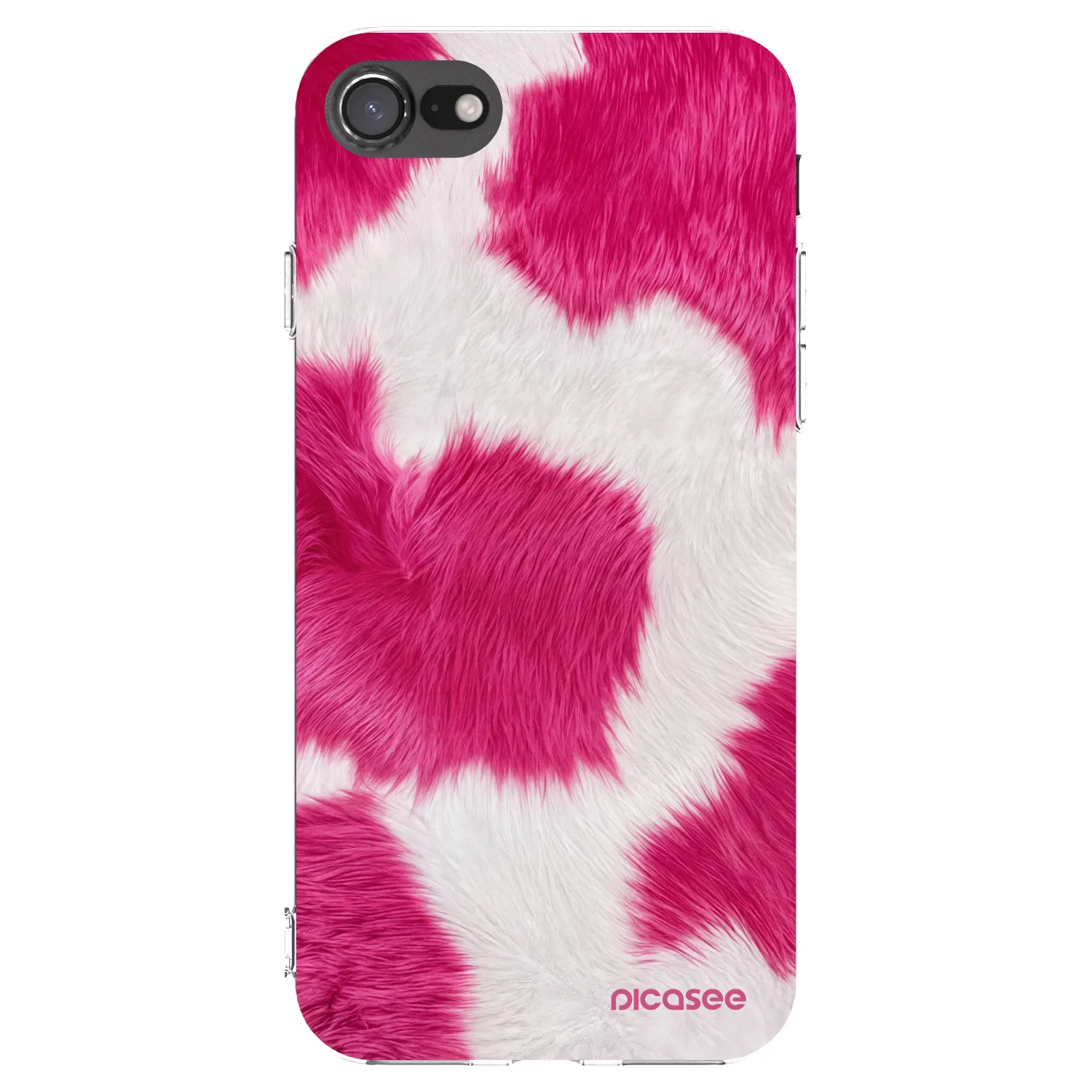 Picasee silikonowe przeźroczyste etui na Apple iPhone SE 2020 - Pink Moo