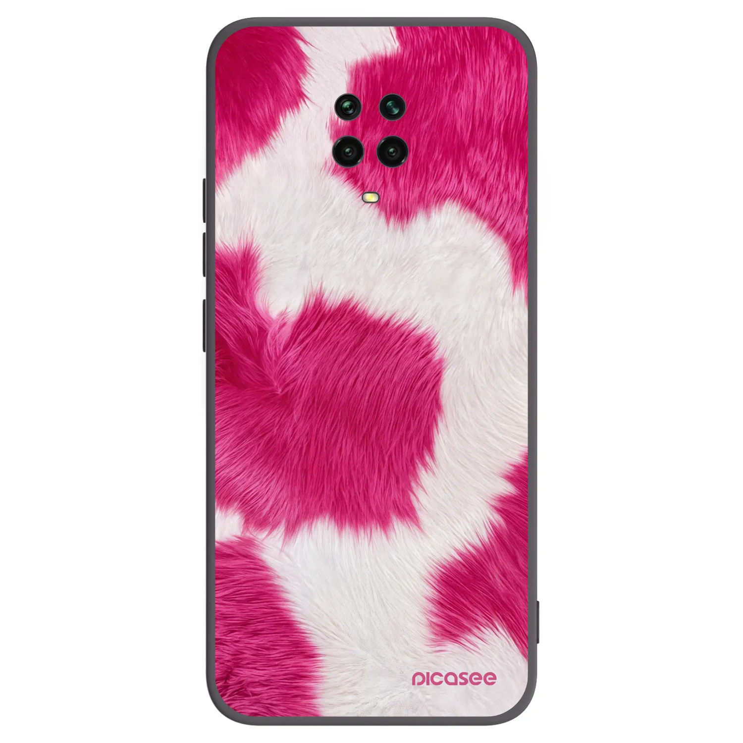 Picasee silikonowe czarne etui na Xiaomi Redmi Note 9 Pro - Pink Moo