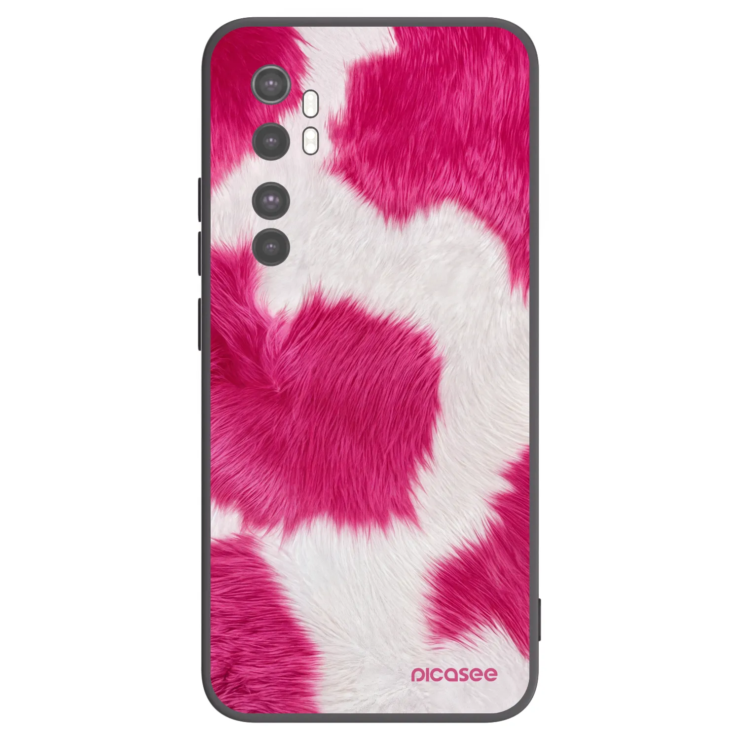 Picasee silikonowe czarne etui na Xiaomi Mi Note 10 Lite - Pink Moo