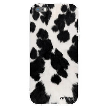 Picasee silikonowe przeźroczyste etui na Apple iPhone 5/5S/SE - Black Moo