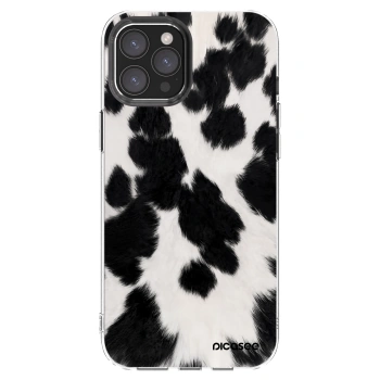 Picasee silikonowe przeźroczyste etui na Apple iPhone 12 Pro Max - Black Moo