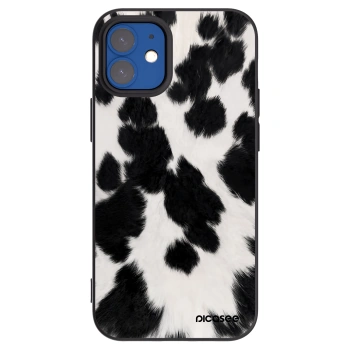 Picasee silikonowe czarne etui na Apple iPhone 12 mini - Black Moo