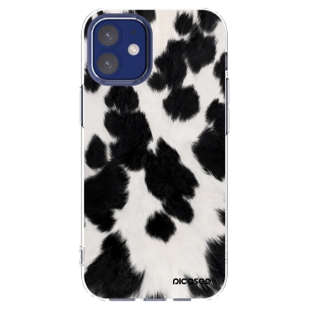 Picasee silikonowe przeźroczyste etui na Apple iPhone 12 mini - Black Moo