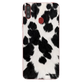 Picasee silikonowe przeźroczyste etui na Samsung Galaxy A20s - Black Moo