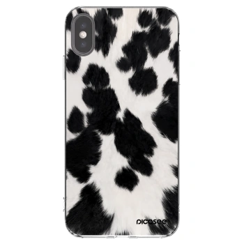 Picasee silikonowe przeźroczyste etui na Apple iPhone XS Max - Black Moo