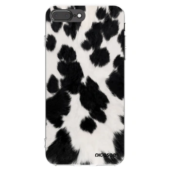Picasee silikonowe przeźroczyste etui na Apple iPhone 8 Plus - Black Moo