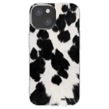 Picasee silikonowe przeźroczyste etui na Apple iPhone 15 - Black Moo