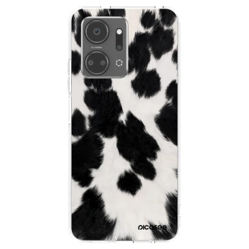 Picasee silikonowe przeźroczyste etui na Honor X7a - Black Moo