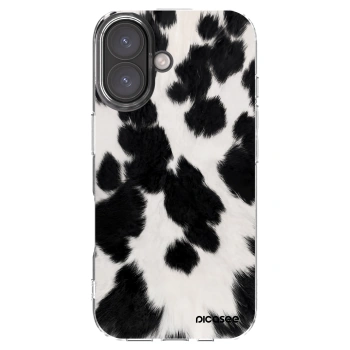 Picasee silikonowe przeźroczyste etui na Apple iPhone 16 - Black Moo
