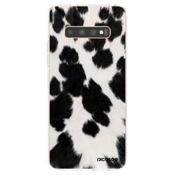 Picasee silikonowe przeźroczyste etui na Samsung Galaxy S10 Plus G975 - Black Moo