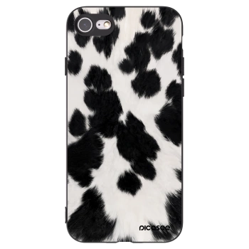 Picasee silikonowe czarne etui na Apple iPhone SE 2020 - Black Moo