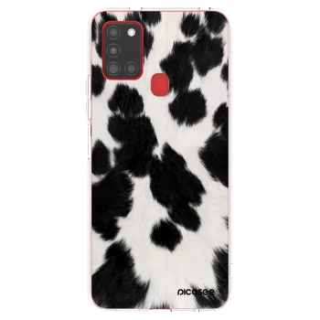 Picasee silikonowe przeźroczyste etui na Samsung Galaxy A21s - Black Moo