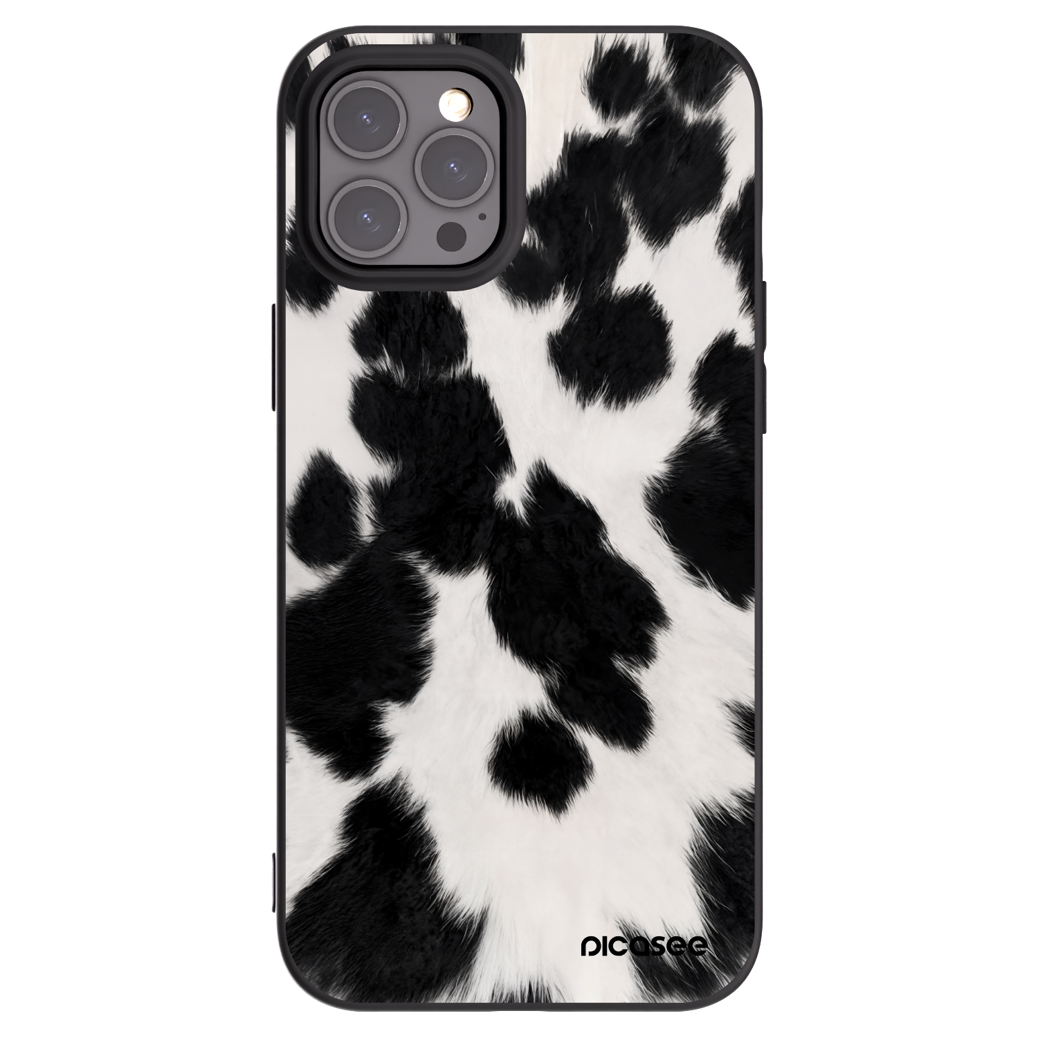 Picasee silikonowe czarne etui na Apple iPhone 12 Pro Max - Black Moo