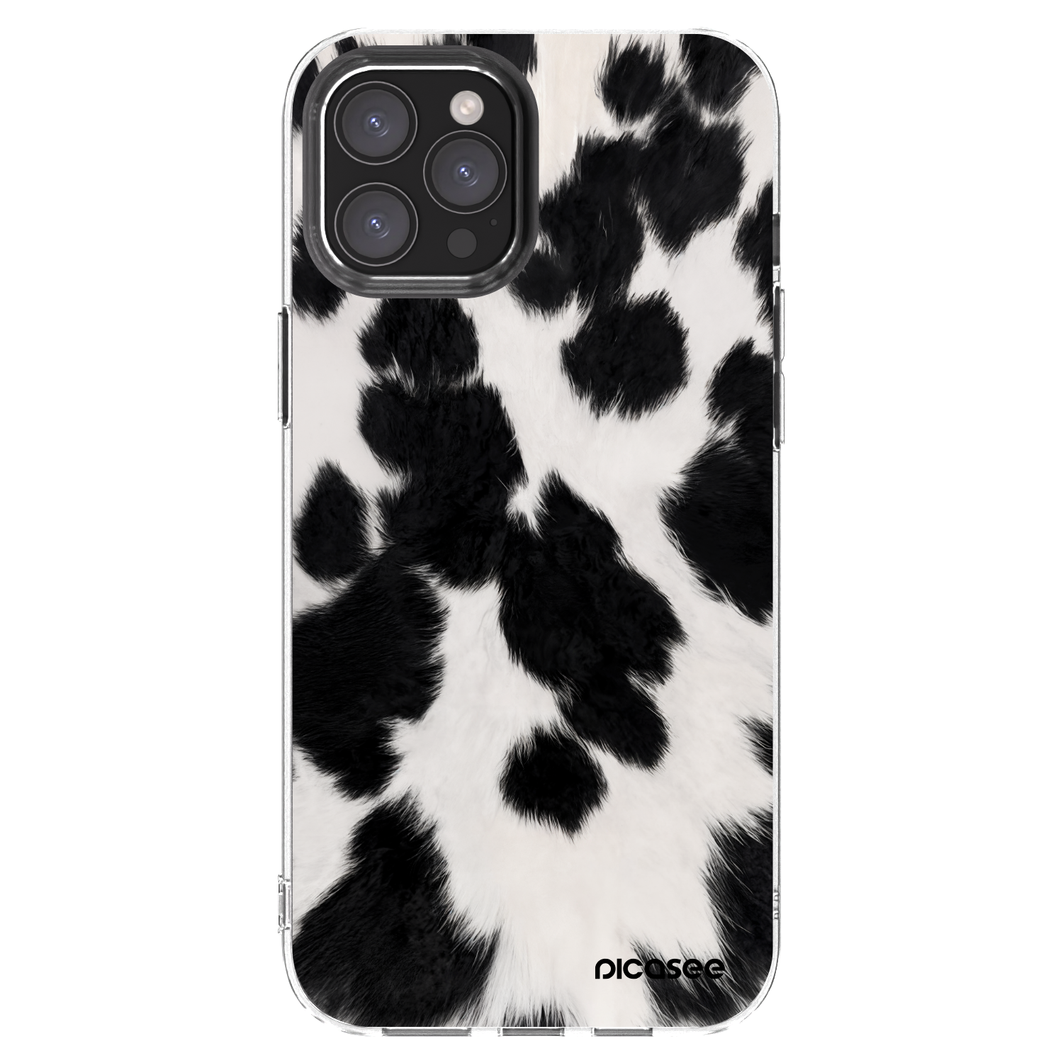 Picasee silikonowe przeźroczyste etui na Apple iPhone 12 Pro Max - Black Moo