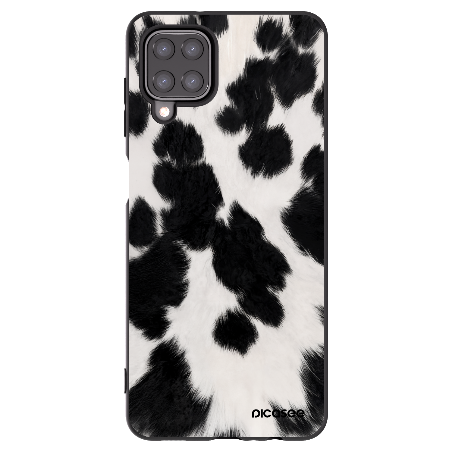 Picasee silikonowe czarne etui na Samsung Galaxy A12 A125F - Black Moo