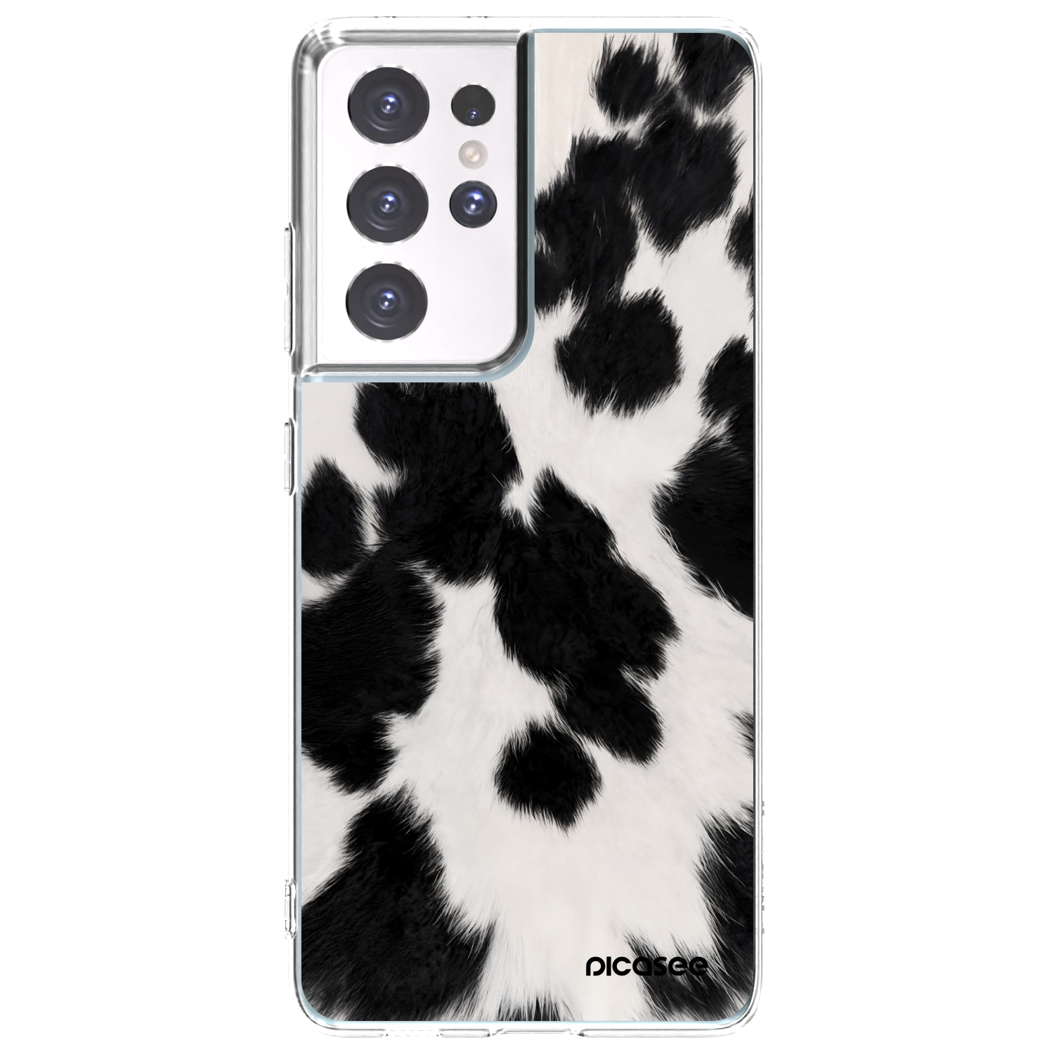 Picasee silikonowe przeźroczyste etui na Samsung Galaxy S21 Ultra 5G G998B - Black Moo