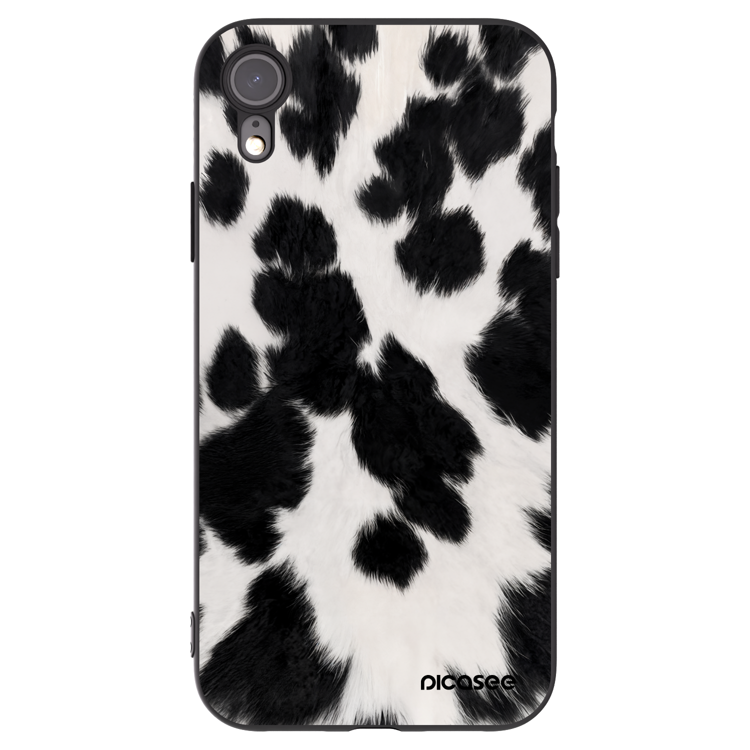 Picasee silikonowe czarne etui na Apple iPhone XR - Black Moo