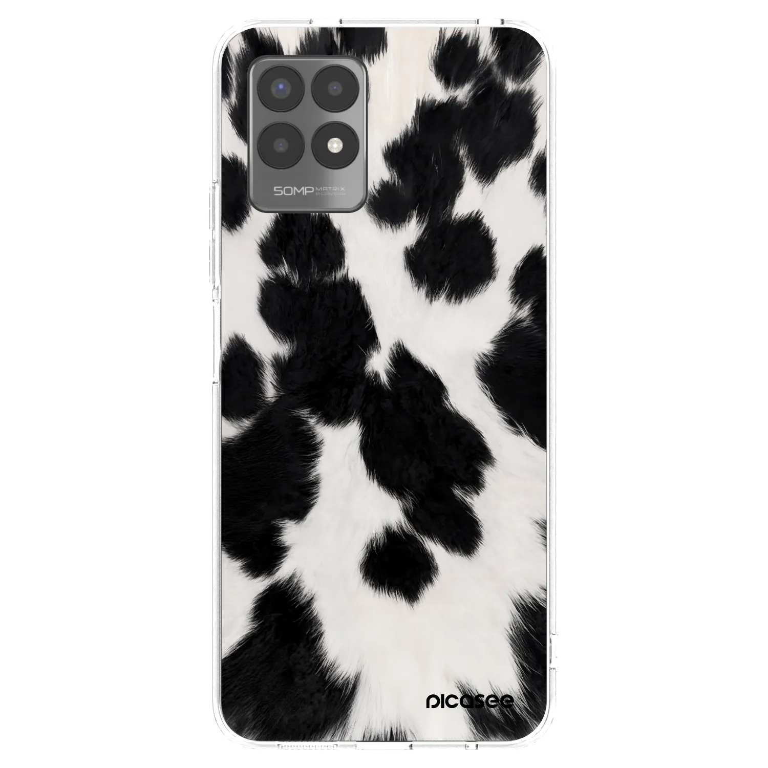 Picasee silikonowe przeźroczyste etui na Realme 8i - Black Moo