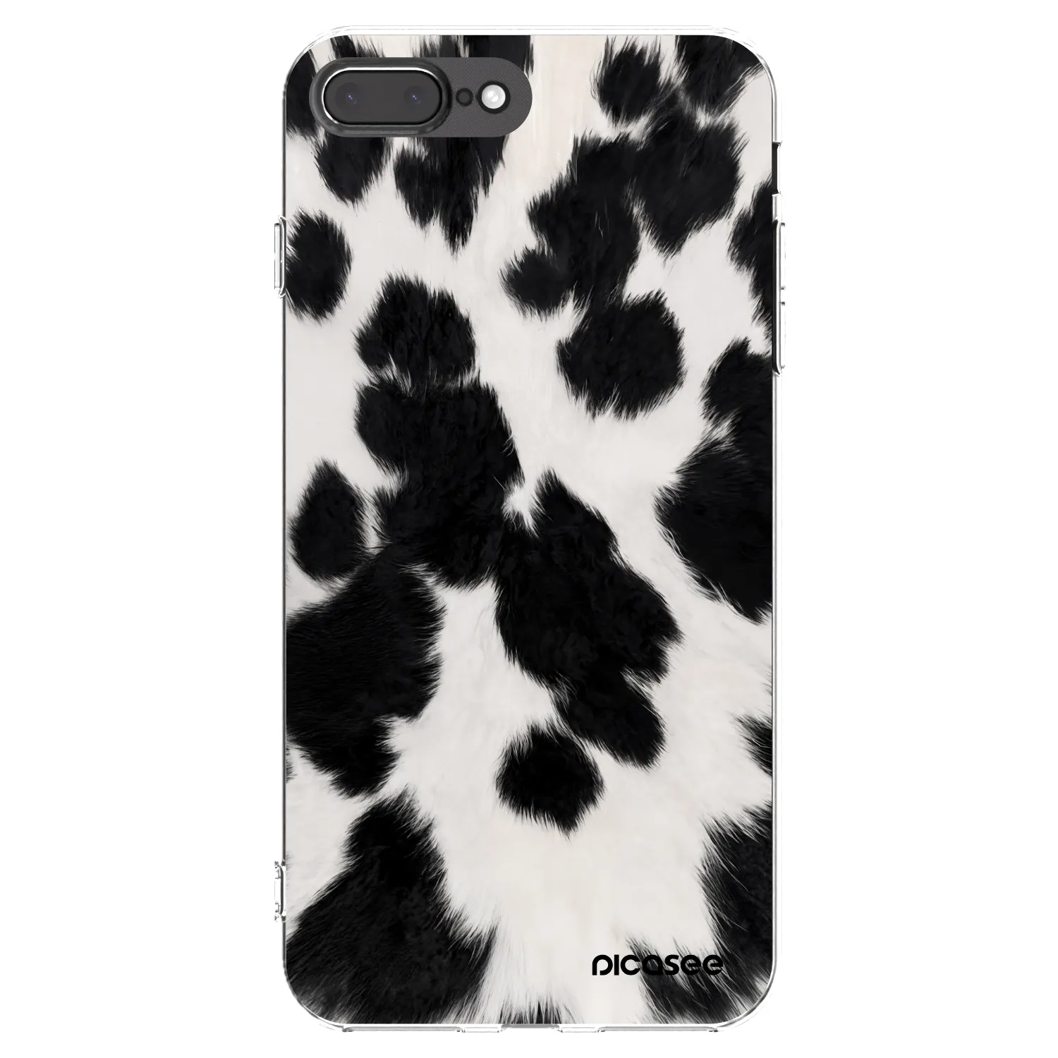 Picasee silikonowe przeźroczyste etui na Apple iPhone 7 Plus - Black Moo
