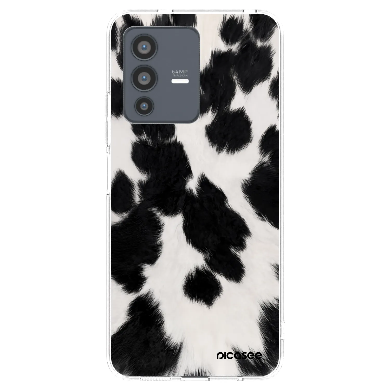 Picasee silikonowe przeźroczyste etui na Vivo V23 5G - Black Moo