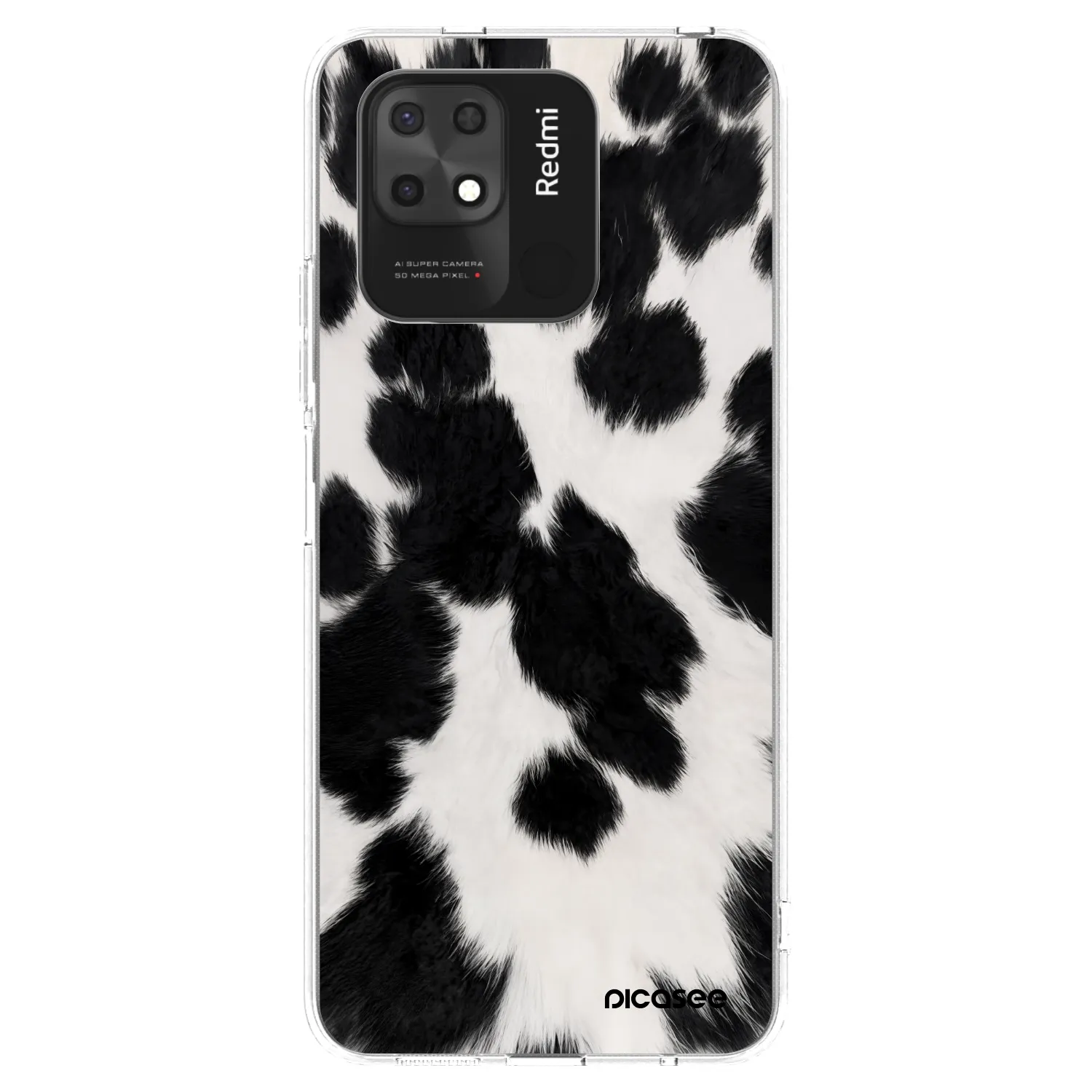 Picasee silikonowe przeźroczyste etui na Xiaomi Redmi 10C - Black Moo