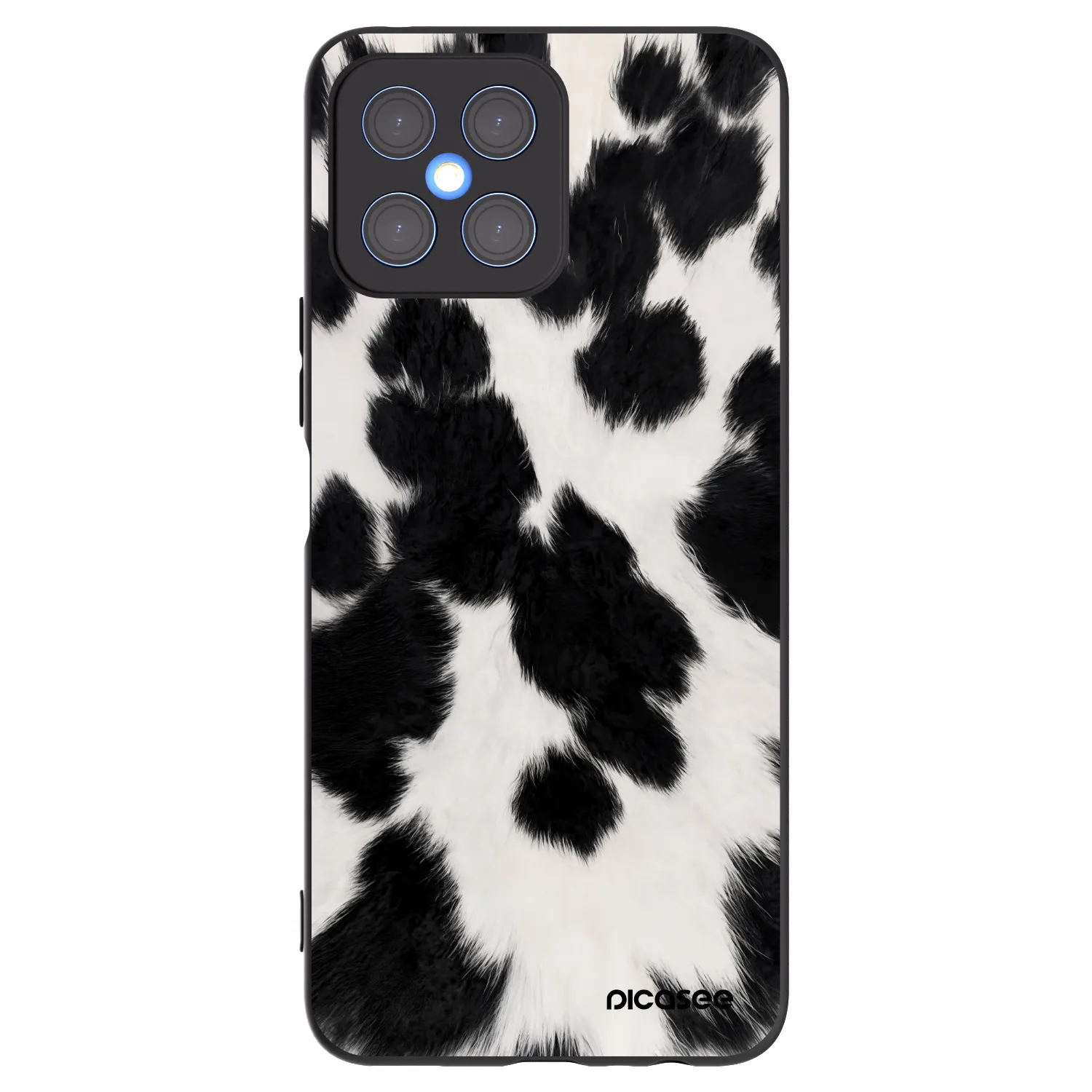 Picasee silikonowe czarne etui na Honor X8 4G - Black Moo