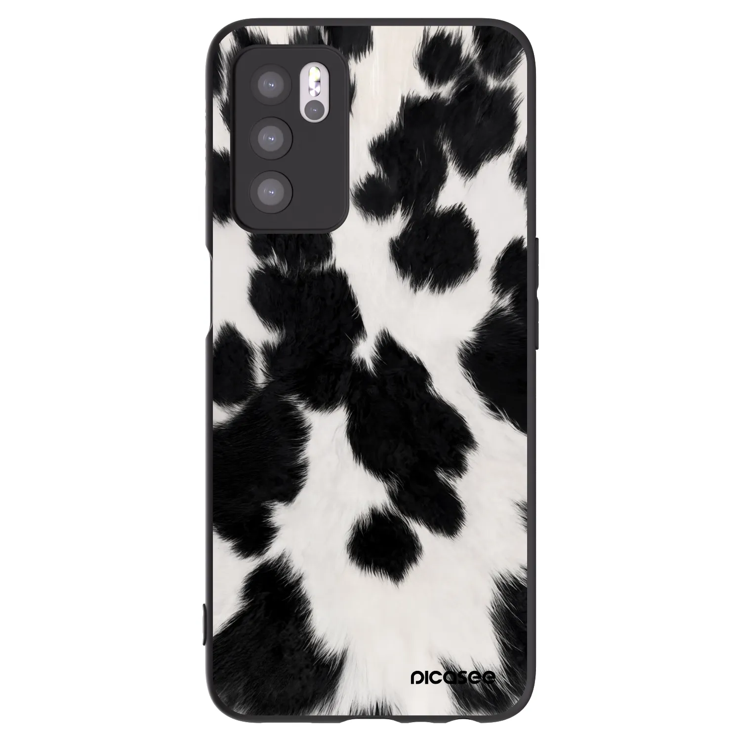 Picasee silikonowe czarne etui na OPPO A16s - Black Moo