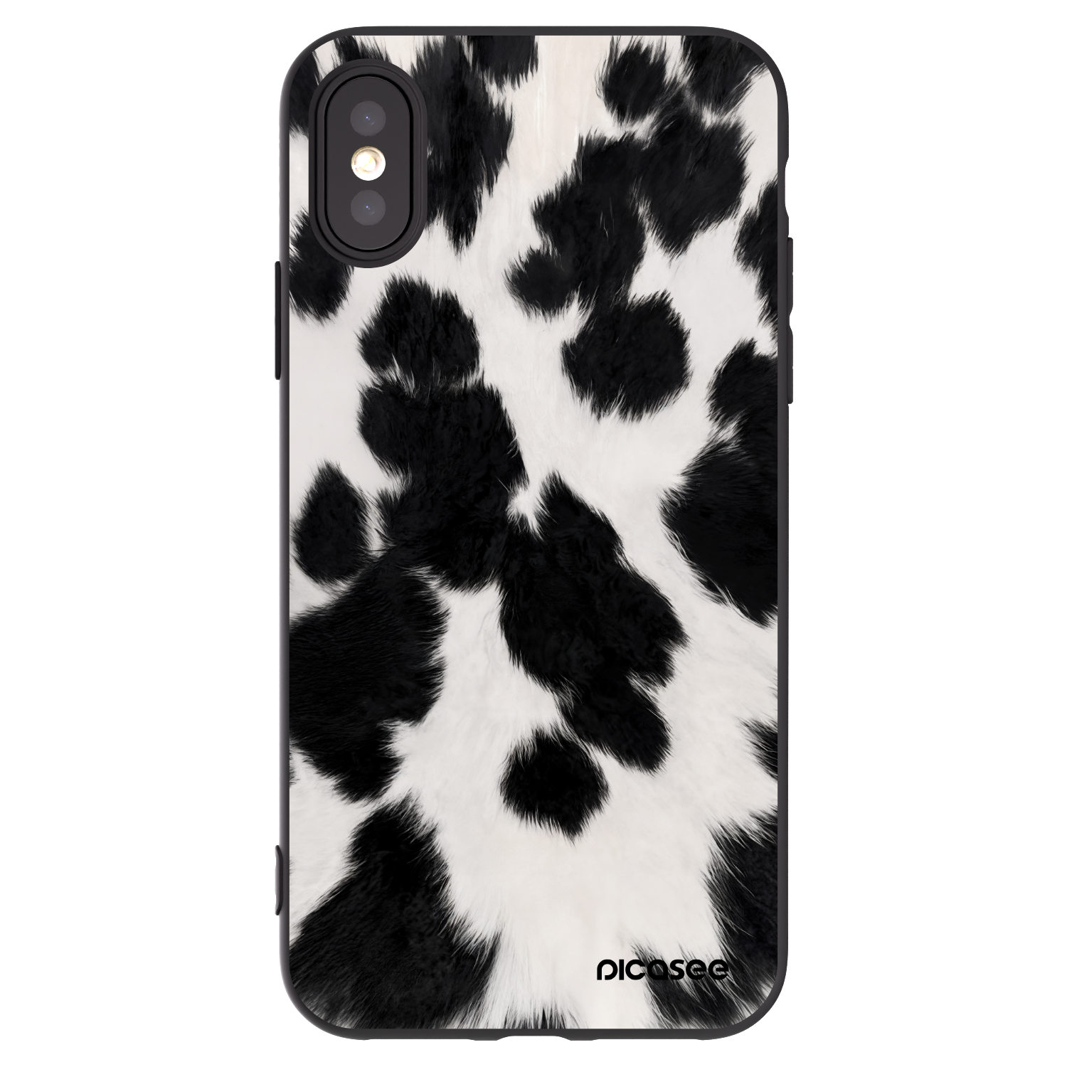 Picasee silikonowe czarne etui na Apple iPhone X/XS - Black Moo