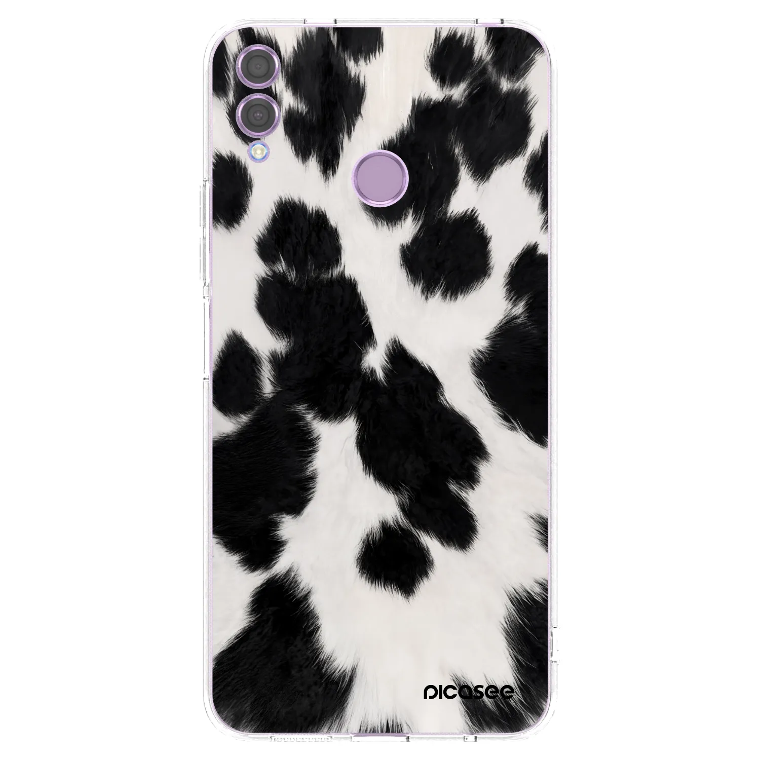 Picasee silikonowe przeźroczyste etui na Honor 8X - Black Moo