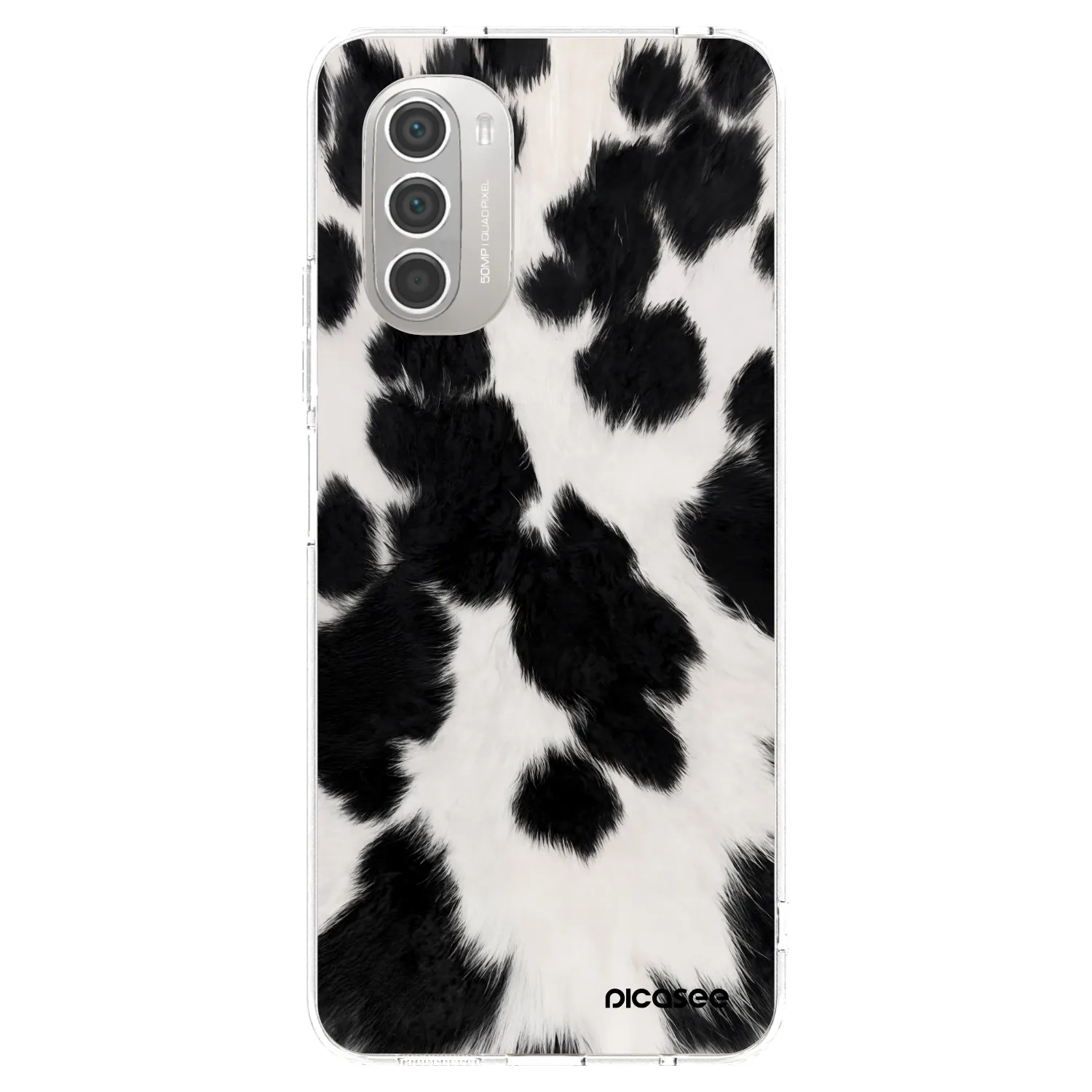 Picasee silikonowe przeźroczyste etui na Motorola Moto G51 - Black Moo