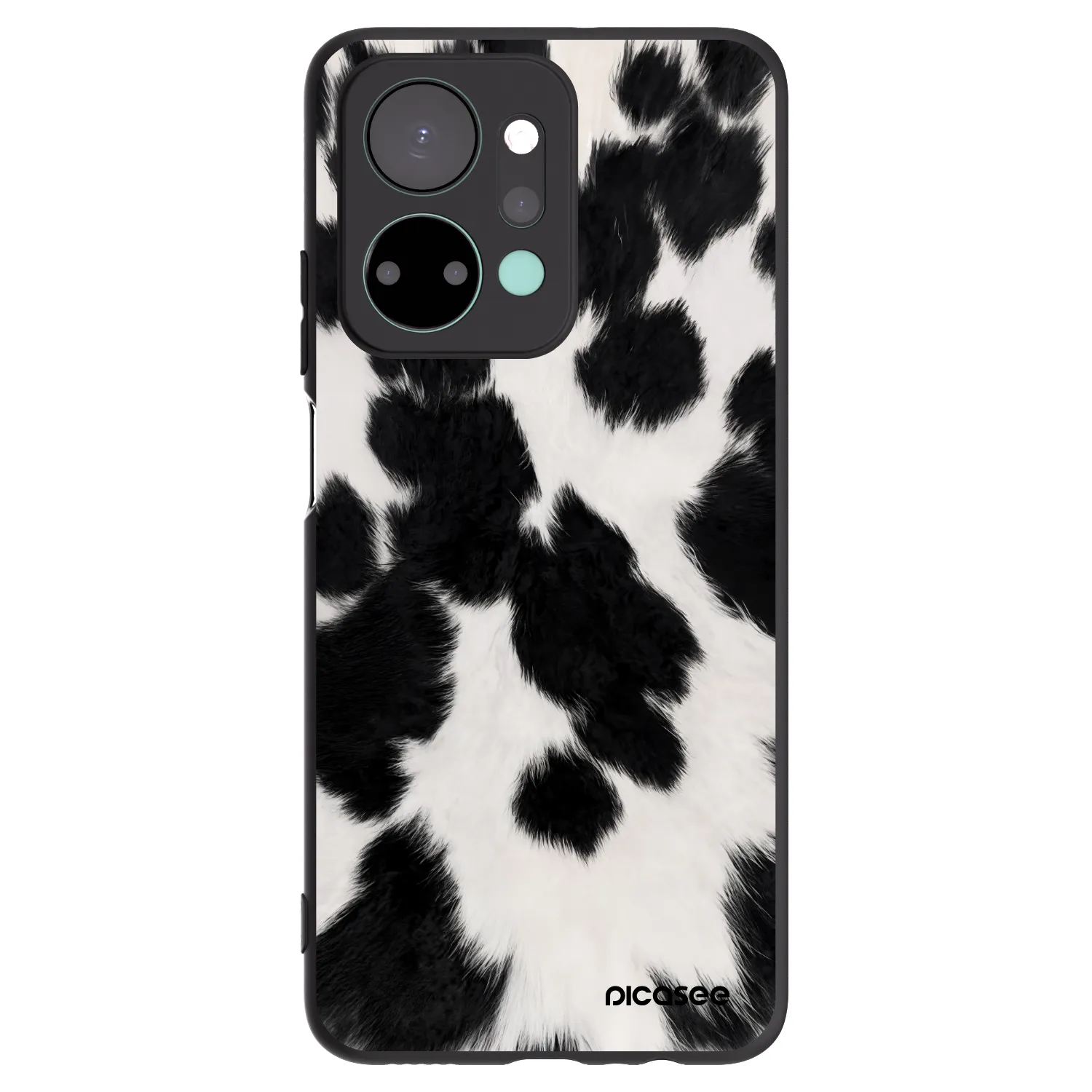Picasee silikonowe czarne etui na Honor X7a - Black Moo