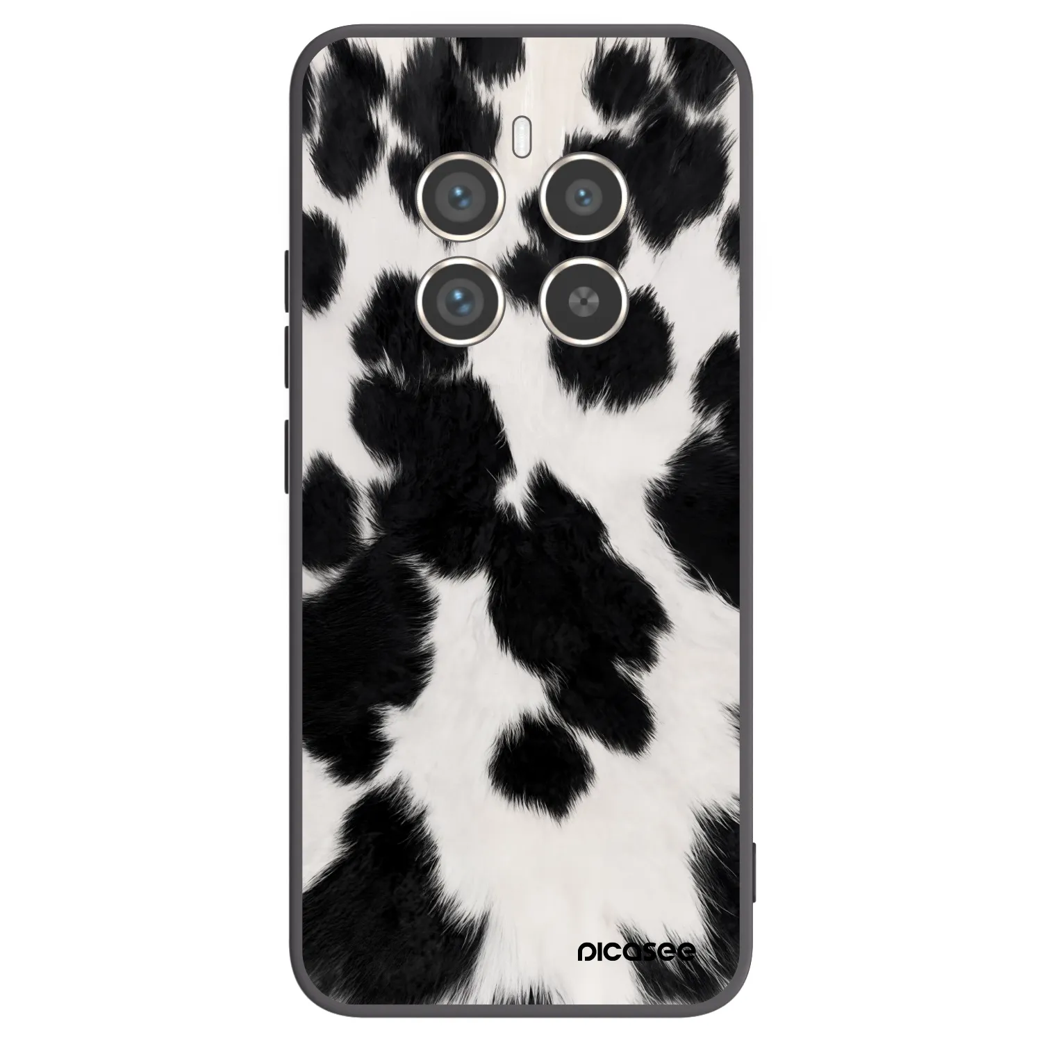 Picasee silikonowe czarne etui na Realme 12 Pro 5G - Black Moo